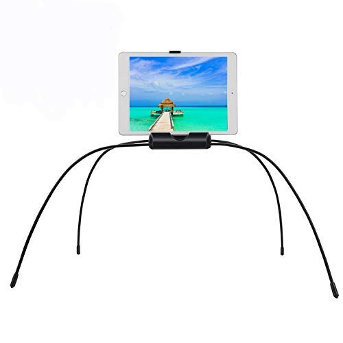 MOUTIK Adjustable Tablet Stand for Bed Sofa Desk Table Flexible Spider Legs Stand for iPad, Tablets, Smartphones, Kindle Stand Mount for Reading Outdoor Picnic Camping Beach Black