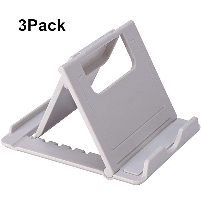 Asstar Tablet Stand, Multi-angle Portable Fold-up Rubber Desktop Holder for Smartphone, Tablet and E-reader, Compatible with iPad Mini, iPhone 6s / 6s Plus, Galaxy S7 Edge and More (Stand-3Pcs)