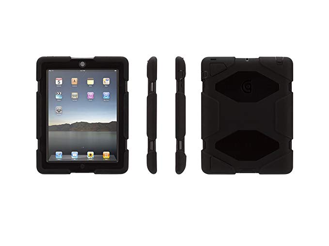 Black/Black Survivor All-Terrain Case + Stand for iPad 2, 3, and (4th gen.)