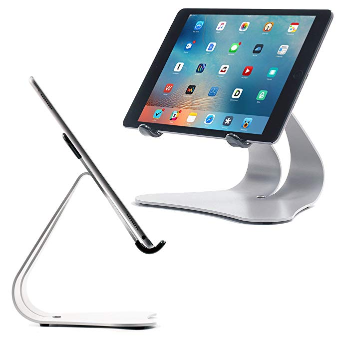 Thought Out Stabile 2.0 iPad Stand Pro Air 2 12.9 10.5 9.7 Surface Galaxy Tablet Holder Silver - Made in USA