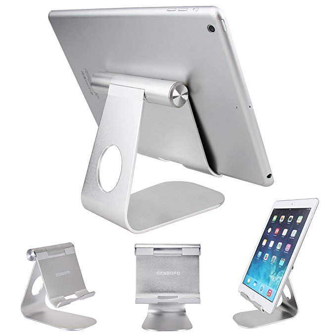 Tablet Stand Holder, iPad Stand Aluminum Desktop Cell Phone Tablet Holder Stand Compatible for iPad Pro iPad Mini iPad Air, iPhone XR XS MAX X 8 7 6s 6 Plus 5s, Samsung Galaxy S6 S7 S8 S9, Switch