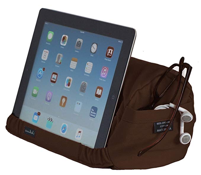 The eZView iPad Travel Pillow - Made in USA - Eco-Friendly and Ergonomically Designed Tablet Pillow Stand - Perfect Tablet Holder for Planes, Trains, and Automobiles (Nutmeg Brown)