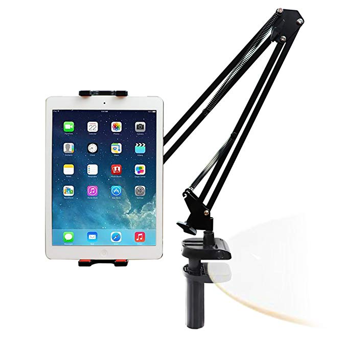 IIMII iPad Holder, Tablet Stand, 360-Degree Swivel, Adjustable Long Arm, Bed, Desk, Kitchen, Office Holder Mount, Compatible with iPad, iPhone, Kindle Fire, Nintendo Switch and More