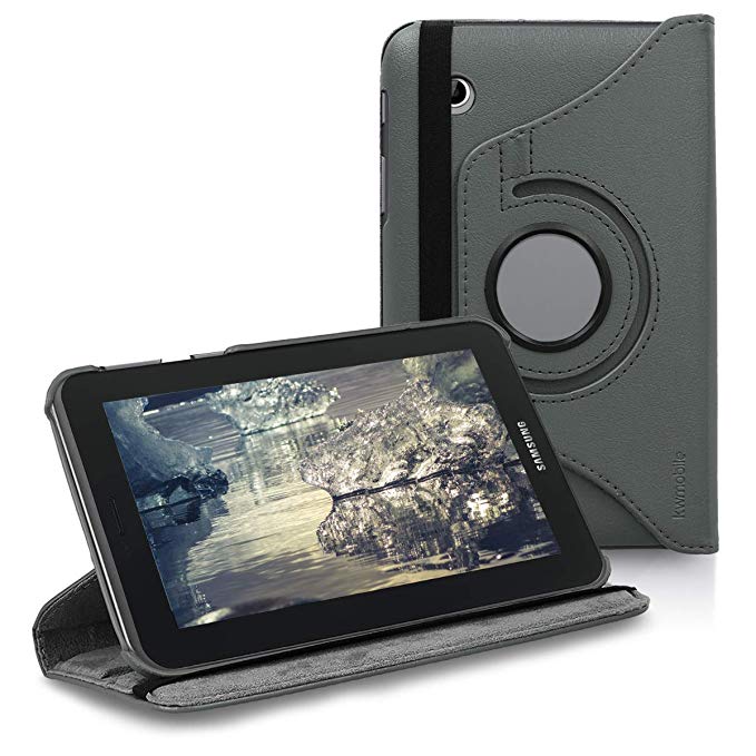 kwmobile 360° Case for Samsung Galaxy Tab 2 7.0 P3110 / P3100 - PU Leather Protective Tablet Cover with Stand Function - anthracite