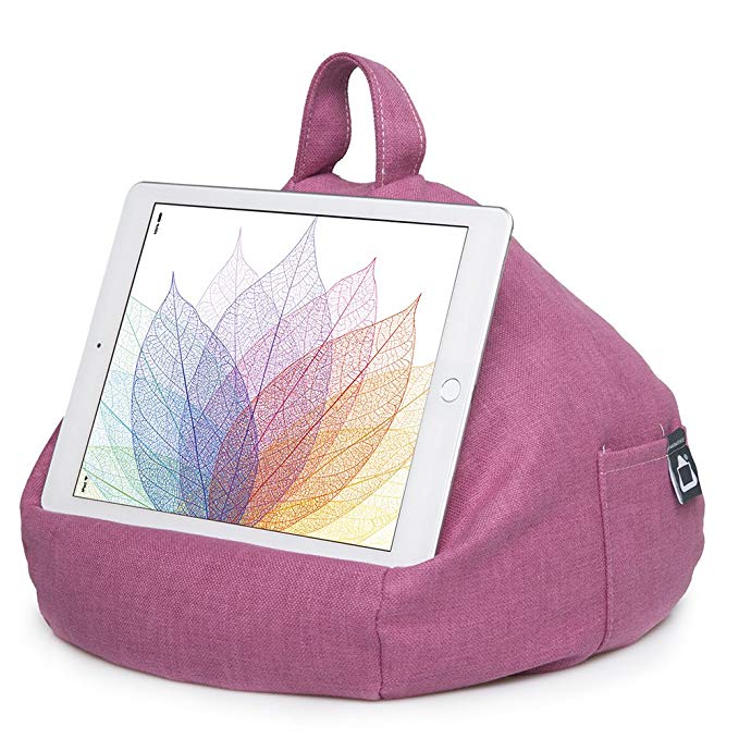 iBeani Tablet Stand/Beanbag Cushion Holder, Compatible with all iPads, Tablets & eReaders. Comfort at Any Angle - Vibrant Pink