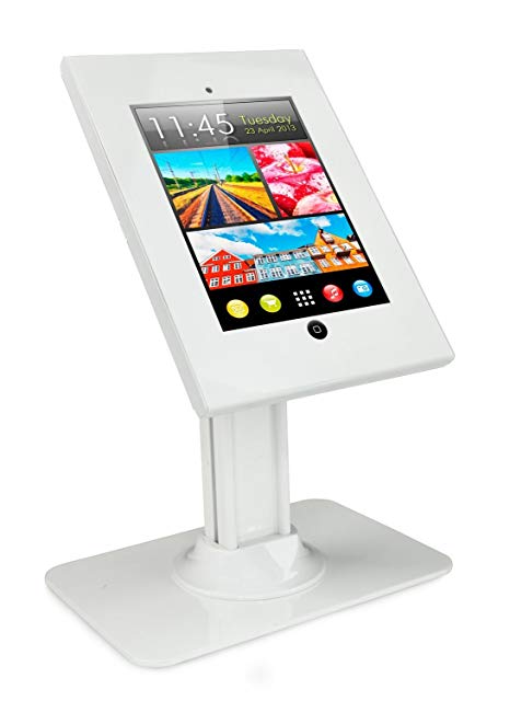 Mount-It! Anti-Theft iPad Table Mount, Full Motion Universal Tablet Stand, Fits iPad 2, 3, 4, iPad Air, and 9.7 Inch Tablets, Desk Stand, White