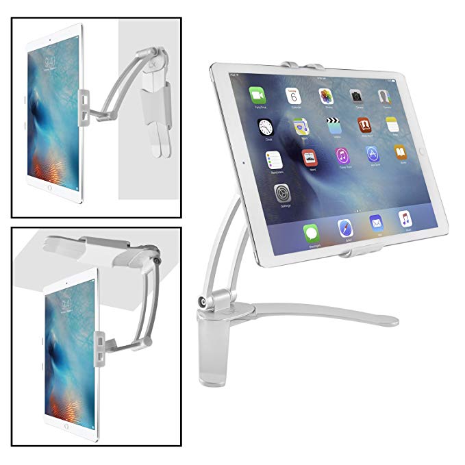 Luxitude 2-in-1 Tablet & Phone Holder / Stand, Nintendo Switch, E-Readers & Tablets, Permanent or Temporary Mounting for with TWO Mounting Brackets