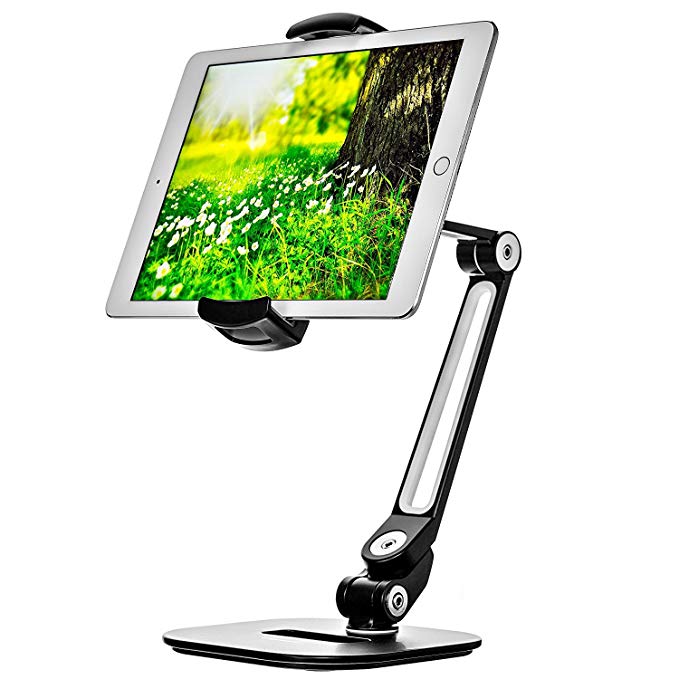 Ipad Stand - Adjustable Tablet Holder for 6 to 13 inch Tablets and Phones for The Table, Desk, Kitchen, Office - by Bontend