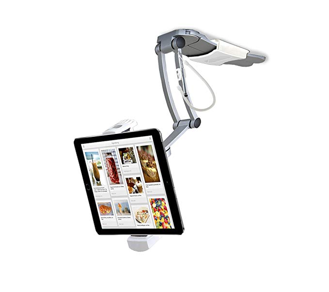 CTA Digital PAD-KMS 2-in-1 Kitchen Tablet Stand and Adjustable Wall Mount - for 7 to 13 inch tablets/iPad 2018 / mini/Pro 10.5 / Pro 12.9 / Galaxy Tab S3 / Nintendo Switch/more