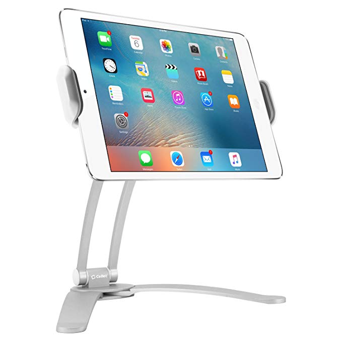 Cellet Kitchen Tablet Mount Stand 2-in-1 Kitchen Wall/Tabletop Desktop Mount Recipe Holder Stand for 7 to 13 Inch Tablet fits 2017 iPad Pro 12.9/9.7/Air/Mini, Surface Pro