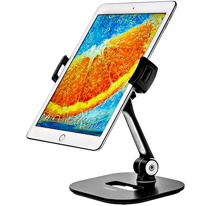 Ipad Stand - Tablet Stand - Adjustable Tablet Holder for Home or Office - Ipad Holder fits 7-11 inch Samsung iPhone Amazon Kindle iPad Air Mini Tablets and Phones - with Camera Adapter