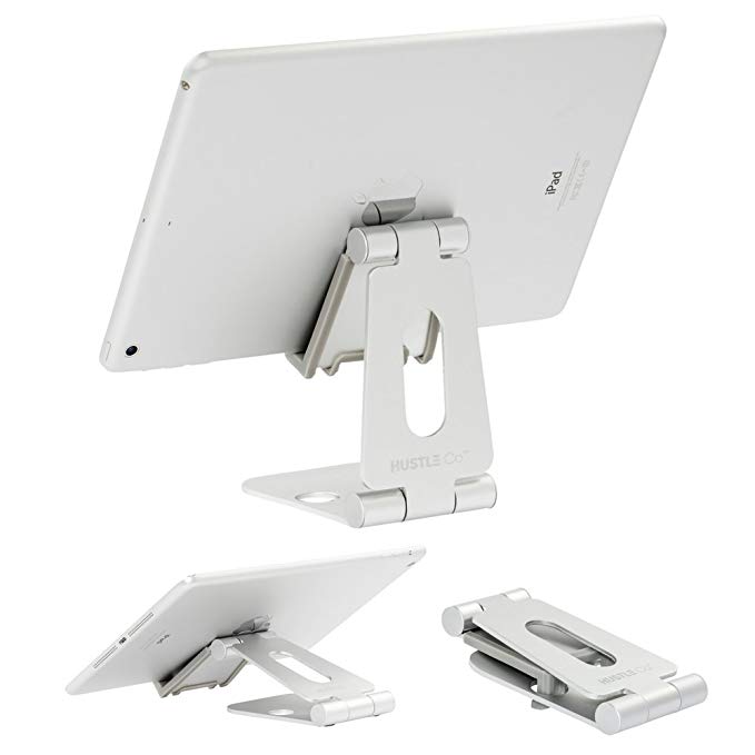 Ipad Tablet and Cell Phone Stand for Desk | Adjustable Phone Holder for Desk with 3-Way Folding Design for The Perfect Viewing Angle | Foldable, Portable for 4-11 inch iPhone, Cellphone