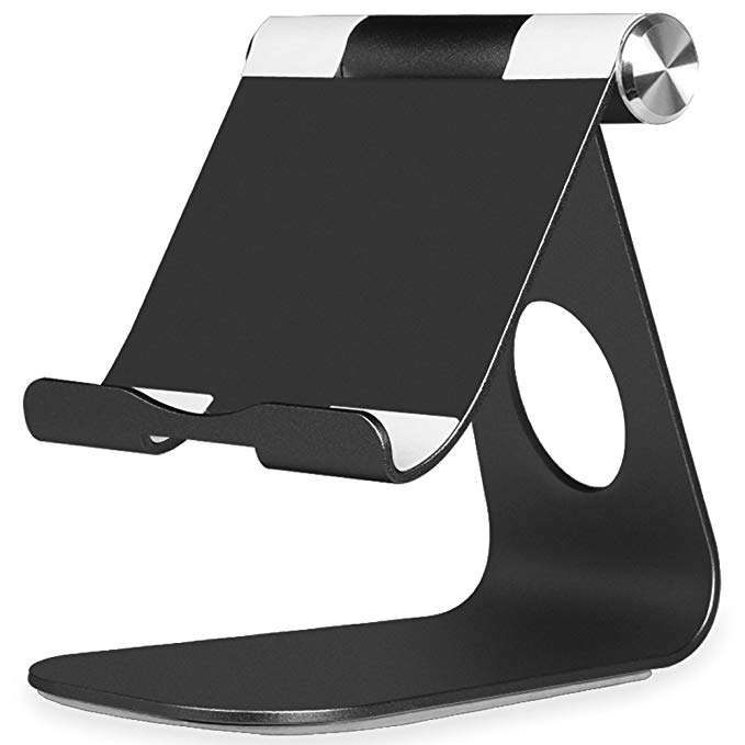 Fintie Tablet Cell Phone Stand, Universal Multi-Angle Aluminum Desktop Holder w/ Sticky Suction Base for iPad Pro 10.5/New iPad 9.7, Fire 7 2017, Samsung Galaxy Tab/S8 and More [Up to 12.9