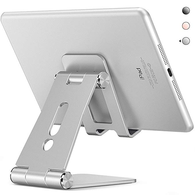 Adjustable Tablet Stand,Aodh Multi-Angle Cell Phone Stand,Nintendo Switch Stand and Holder for iPad, Android Smartphones, Samsung, Kindle Accessories (4-13 inch)(Silver)