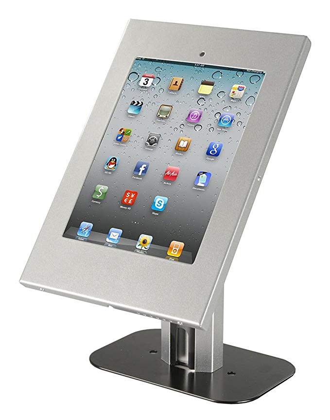 Displays2go Desktop Mount for Apple iPads, Silver (IPDCFCTRA1)