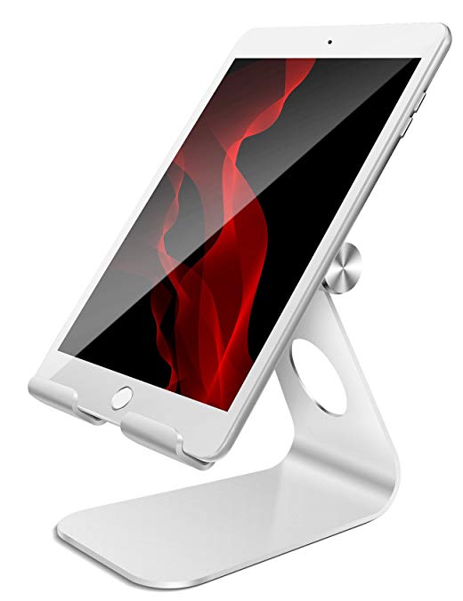 Phone Stand Adjustable, Lamicall Cell Phone Stand : Desktop Stand Holder Dock Compatible with Phone Xs Max XR, iPad 2017 Pro 9.7, 10.5, Air Mini 2 3 4, Accessories, Other Tablets (4-13 inch) -Sliver