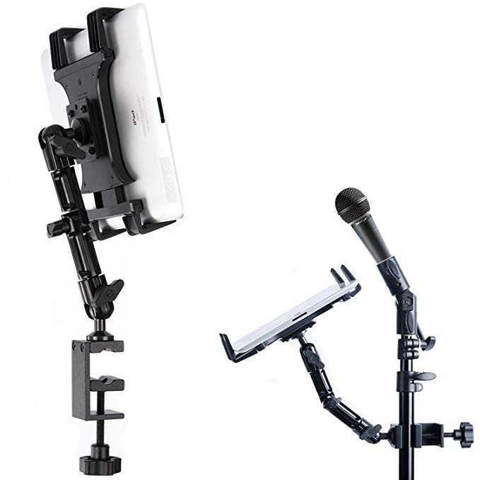 TACKFORM Tablet Mount for Microphone Stand - Professional Grade Holder - Compatible With iPad, Galaxy Tab, and More.