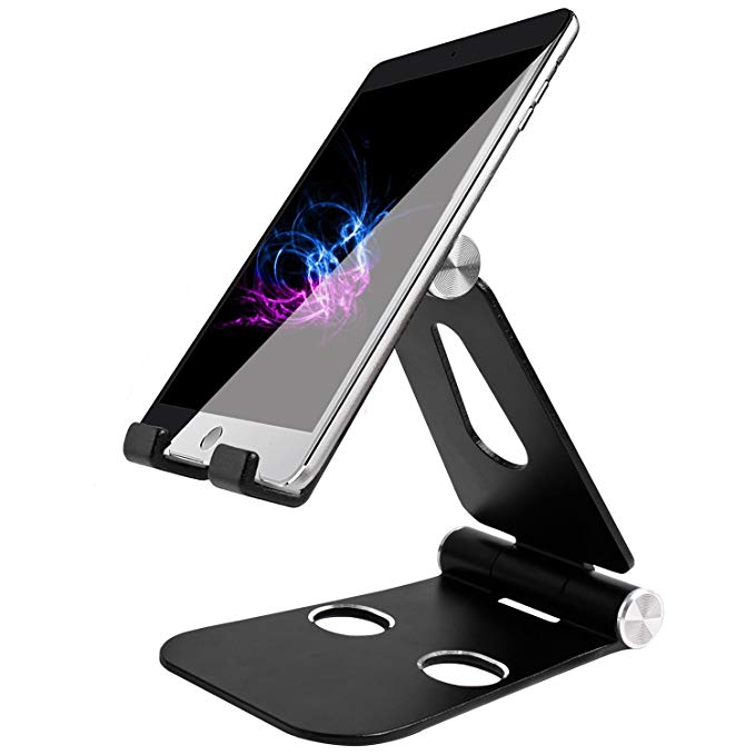 Tablet Stand Holder, MBLAI ipad Stand Portable Dual Foldable Desktop Tablet Mount Stand for iPad Pro Mini Air, Nintendo Switch,Kindle,Nexus,iPhone X/8/7 Plus Samsung Tablet PC GPS 4-12.5 inch (black)