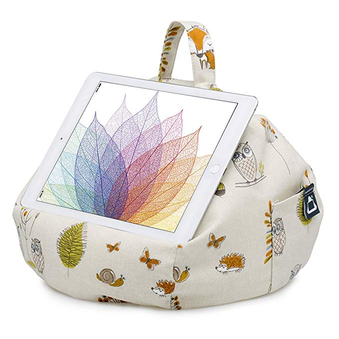 iBeani Tablet Stand/Beanbag Cushion Holder, Compatible with all iPads, Tablets & eReaders. Comfort at Any Angle - Woodland Scene