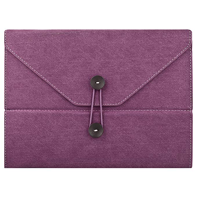 Purple Denim Jeans Envelope Case w/ Fold to Stand Function for Apple iPad 9.7 inch Retina Display Tablet (Compatible with All Generations) + SumacLife TM Wisdom Courage Wristband
