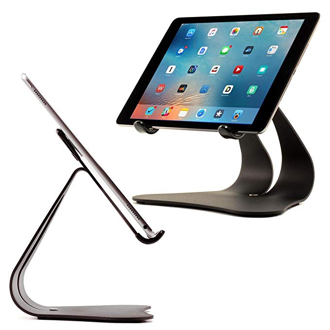 Thought Out Stabile 2.0 Stand - Compatible with Apple iPad, Pro, Air, Air 2, 12.9, 10.5, 9.7, Surface Galaxy Tablet Holder Black - Made in USA