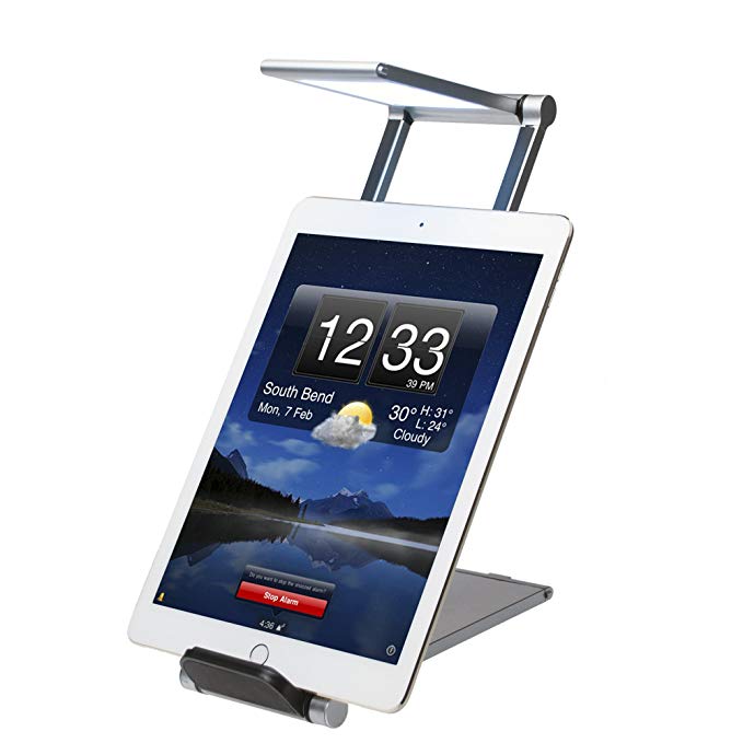 CTA Digital Foldable LED Desk Lamp Stand for Smartphones & Tablets up to 11.25